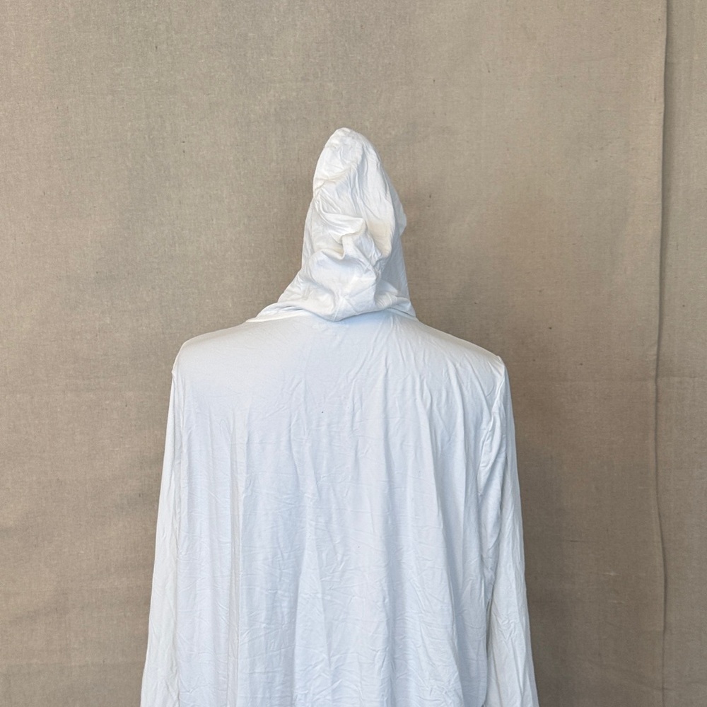 Lands' End Women's White Hooded Swim Cover-Up Swim Shirt Size 2X Full Zip - Picture 7 of 11